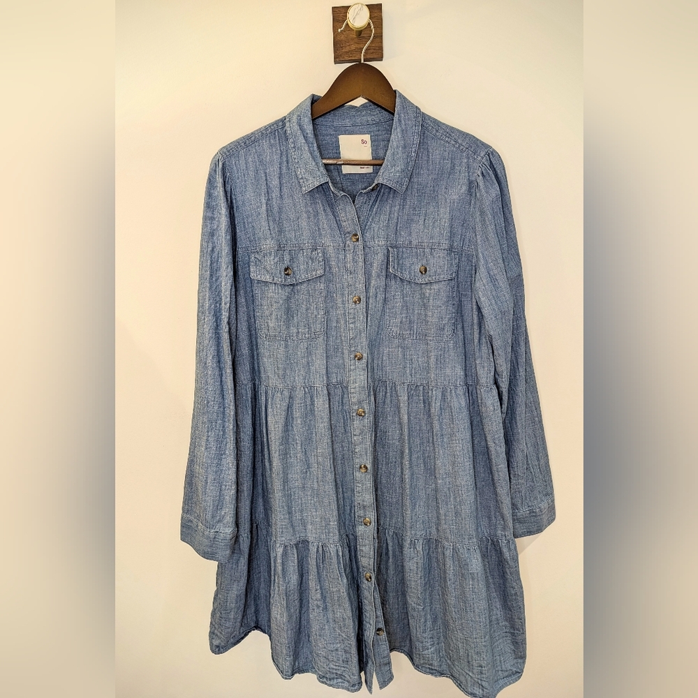 Chambray Western shirt dress